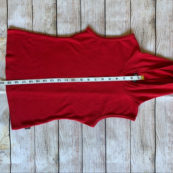 Denim & Blues | Girls Red Sleeveless Hoodie - Picture 11 of 11